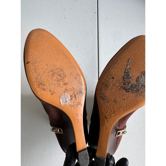 Coach Wedge Brown Suede Booties 6 - Picture 5 of 7